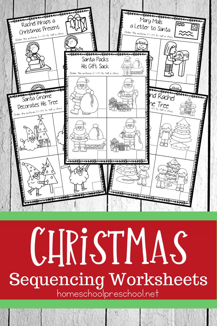 Christmas Sequence Worksheet Pack for Christmas Sequencing Cards Printable