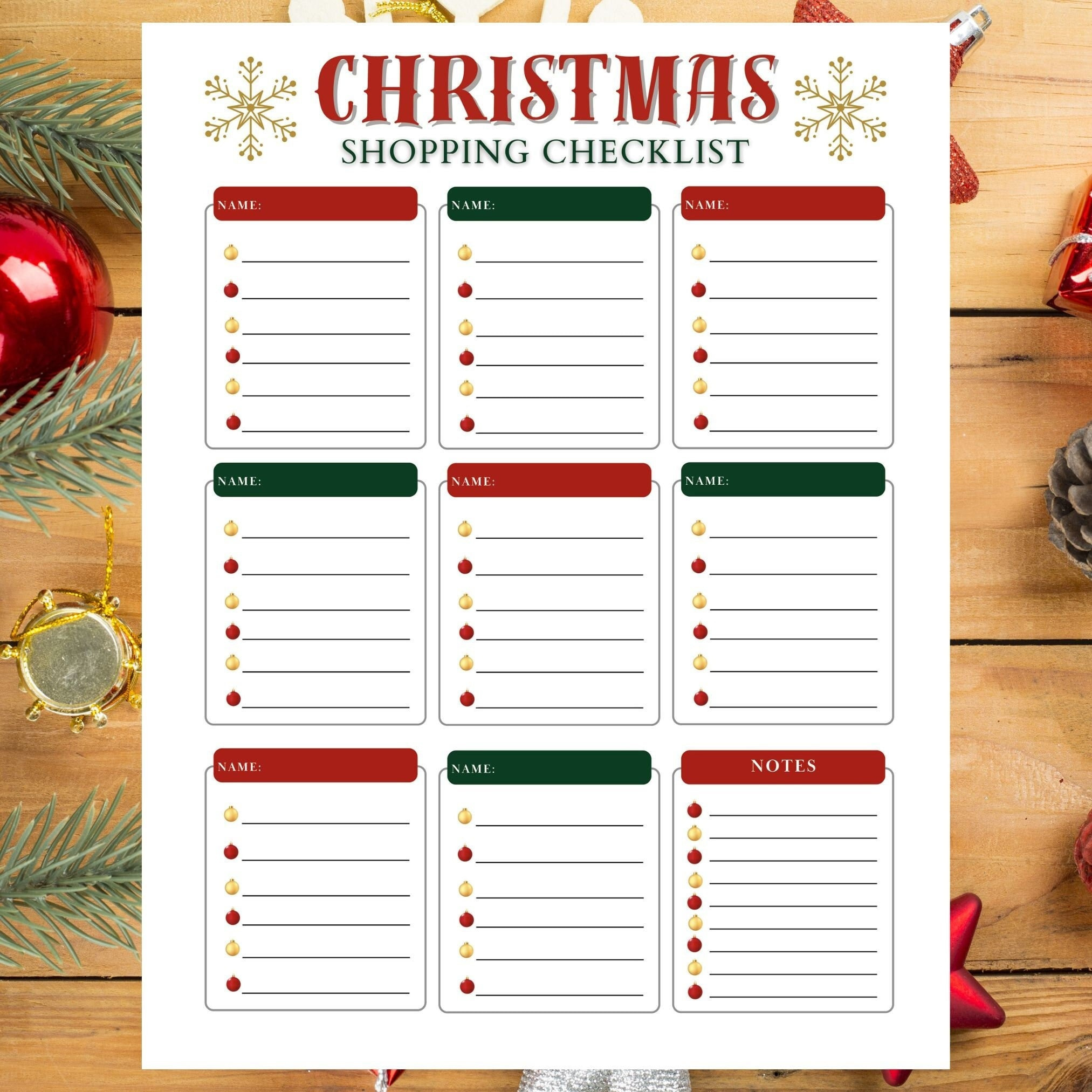Christmas Shopping Checklist Printable (Pdf, Jpeg) - Etsy in Christmas Checklist Printable