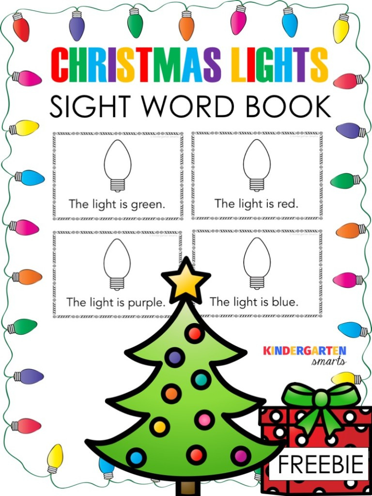 Christmas Sight Word Book With A Freebie - Kindergarten Smarts inside Christmas Kindergarten Reading Worksheets