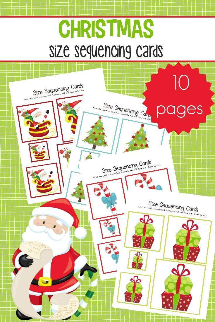 Christmas Size Sequencing Cards For Preschool regarding Christmas Sequencing Cards Printable