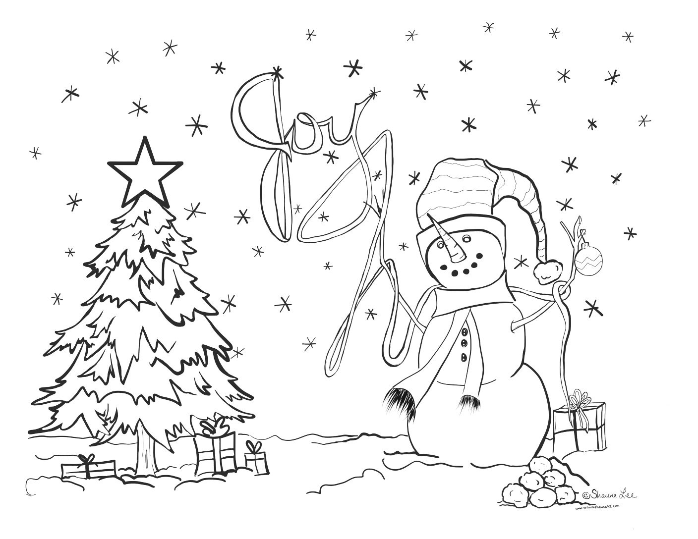 Christmas Snowman Coloring Page for Christmas Coloring Pages Printable Snowman