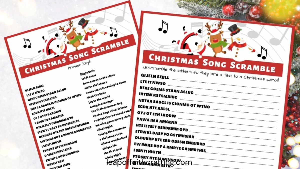 Christmas Song Games Printables: 8 Pages For Hours Of Fun! - Leap with regard to Finish The Christmas Song Game With Answers Printable