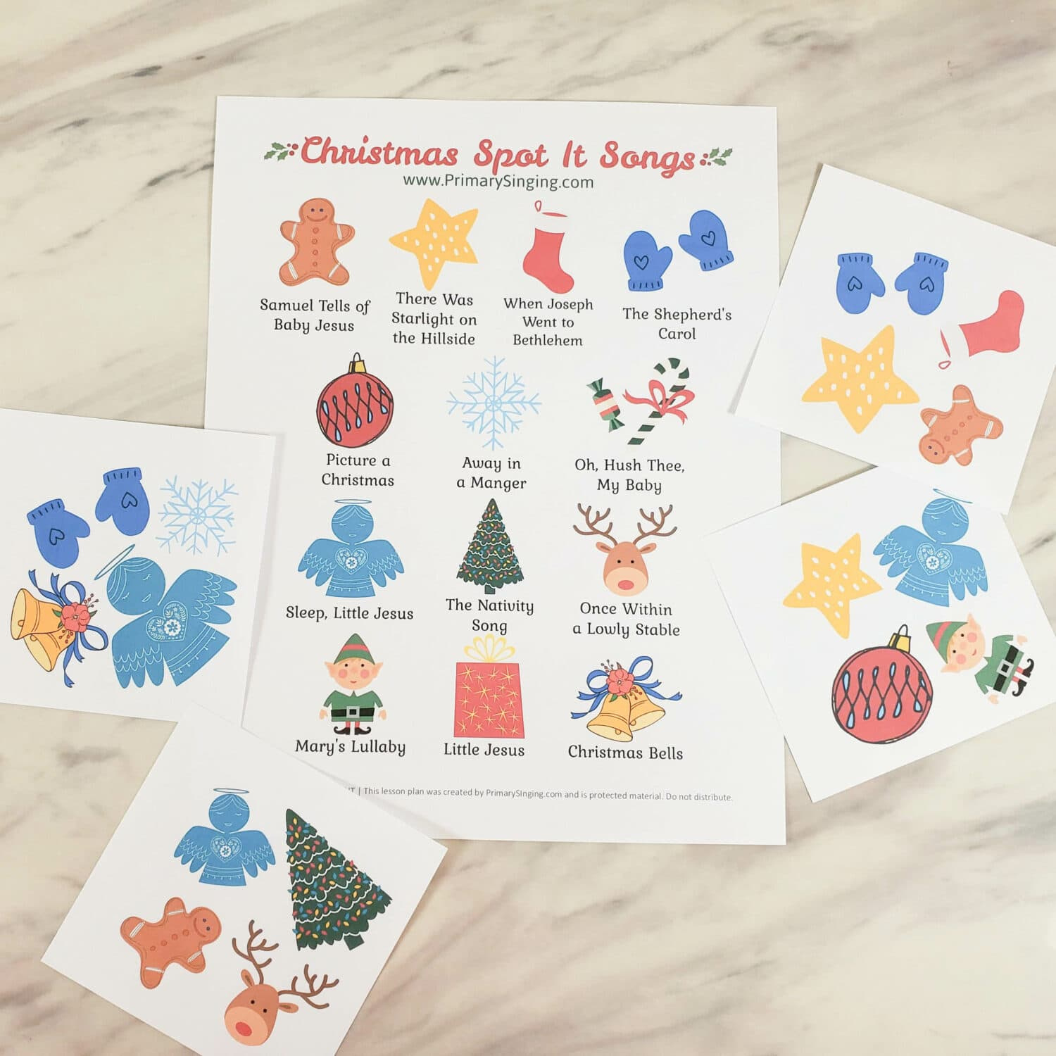 Christmas Spot It Match Game - Primary Singing with A Little Spot of Christmas Printable