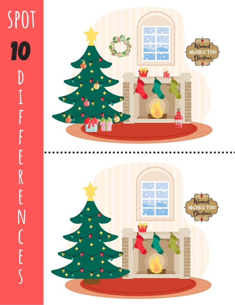 Christmas Spot The Difference - Free Printable! - Kids Activity Zone throughout Printable Spot The Difference Christmas