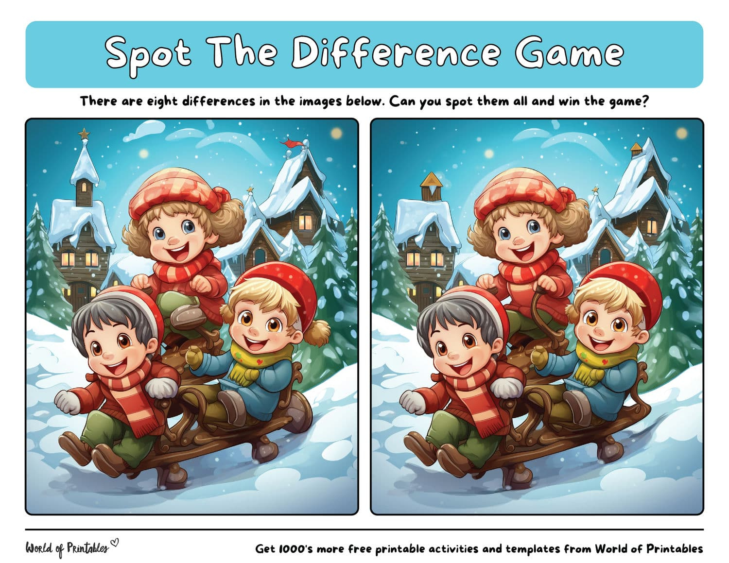 Christmas Spot The Difference Games - World Of Printables throughout Christmas Spot The Difference For Adults Printable