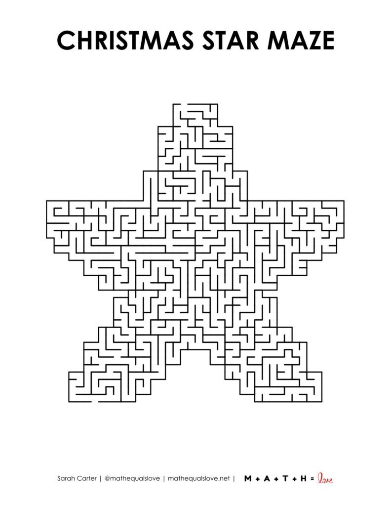 Christmas Star Maze [Free Printable Pdf] with regard to Christmas Maze Puzzles Printable