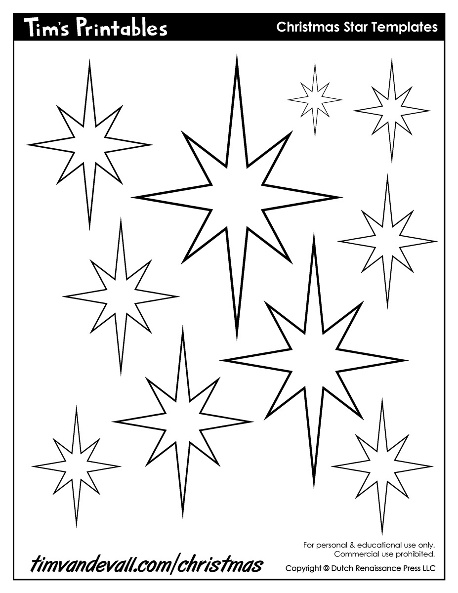Christmas Star Templates in Printable Full Page Christmas Star