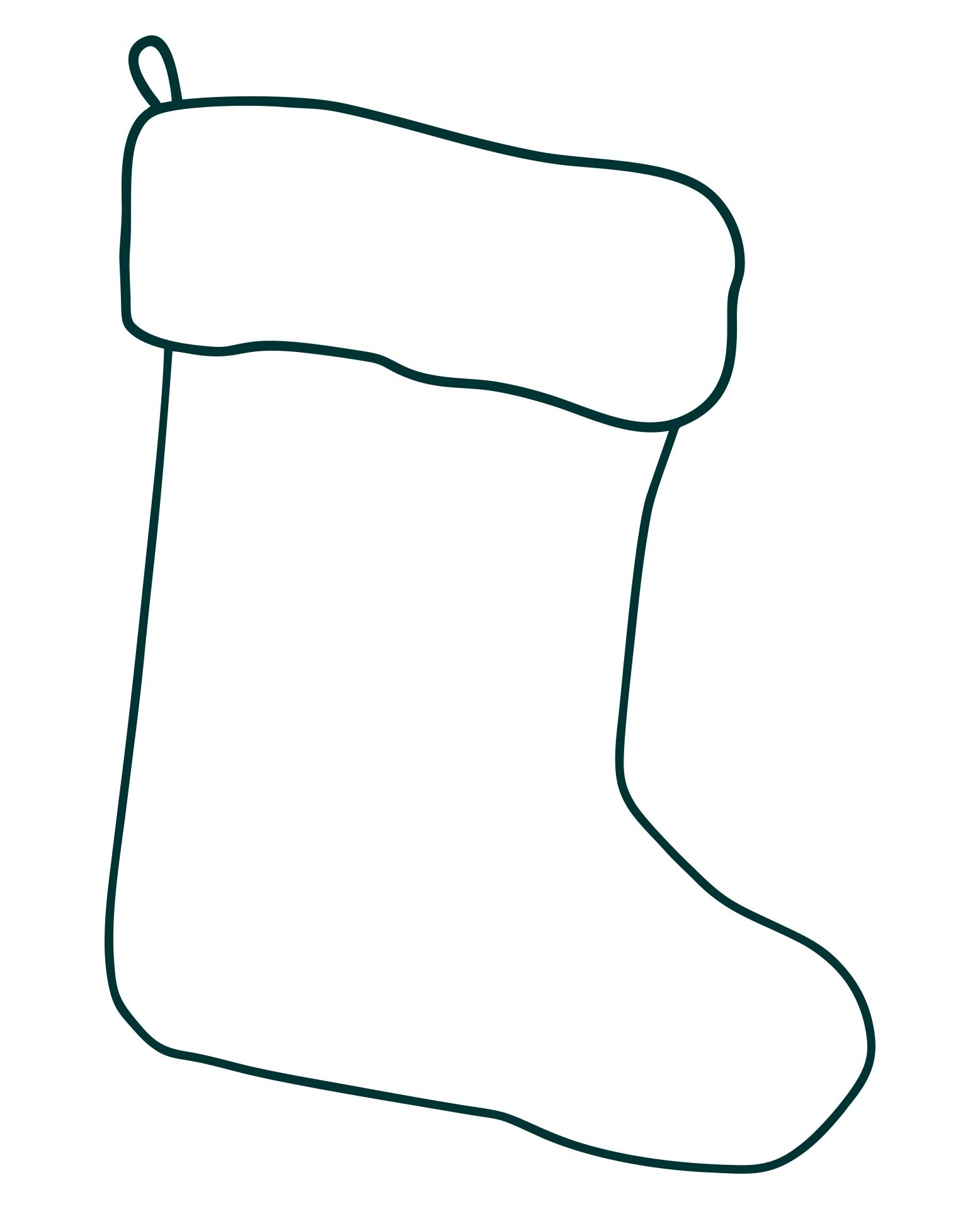 Christmas Stocking Template - 15 Free Pdf Printables | Printablee with Printable Christmas Stocking Outline