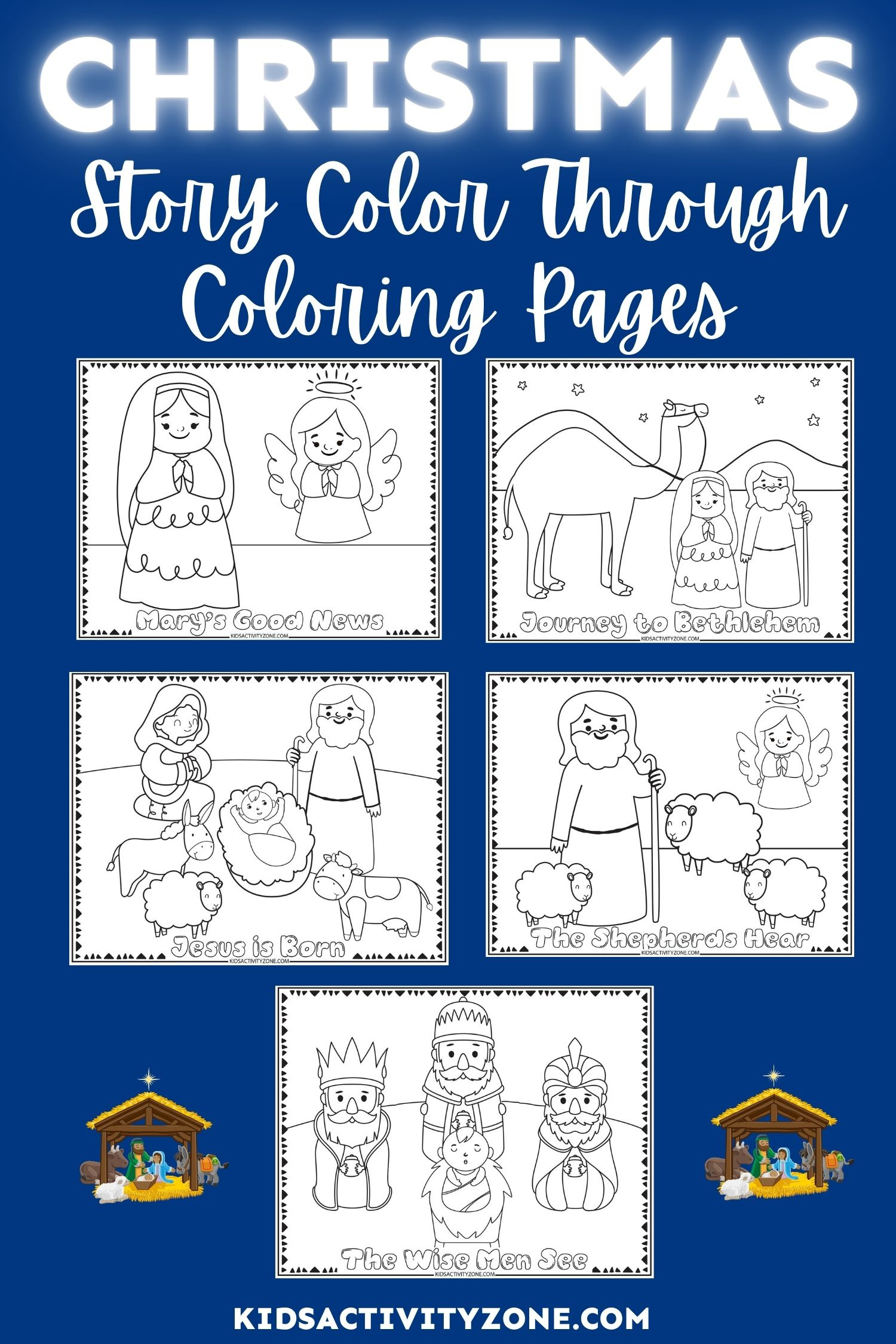 Christmas Story Coloring Pages - (Nativity) - Kids Activity Zone in Printable Christmas Story For Preschoolers