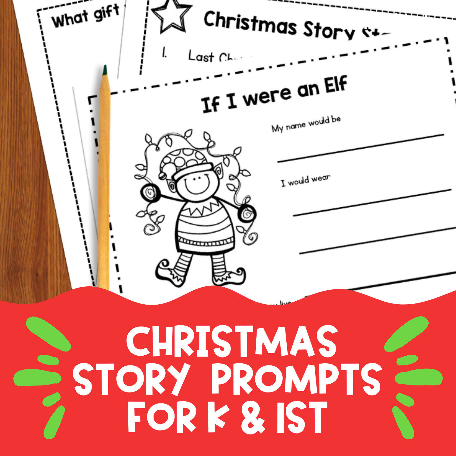 Christmas Story Prompts To Get Your Kinders Writing - Simply Kinder pertaining to Free Christmas Writing Prompts Worksheets