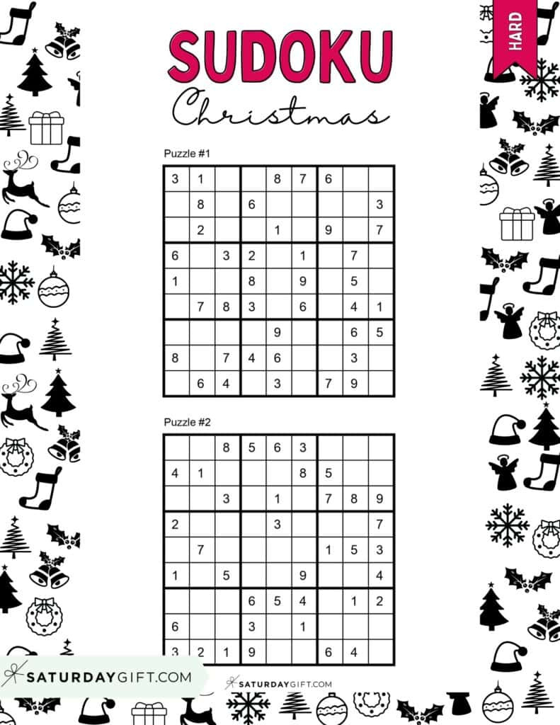 Christmas Sudoku Puzzles - Cute & Free Printables | Saturdaygift within Christmas Sudoku Printable