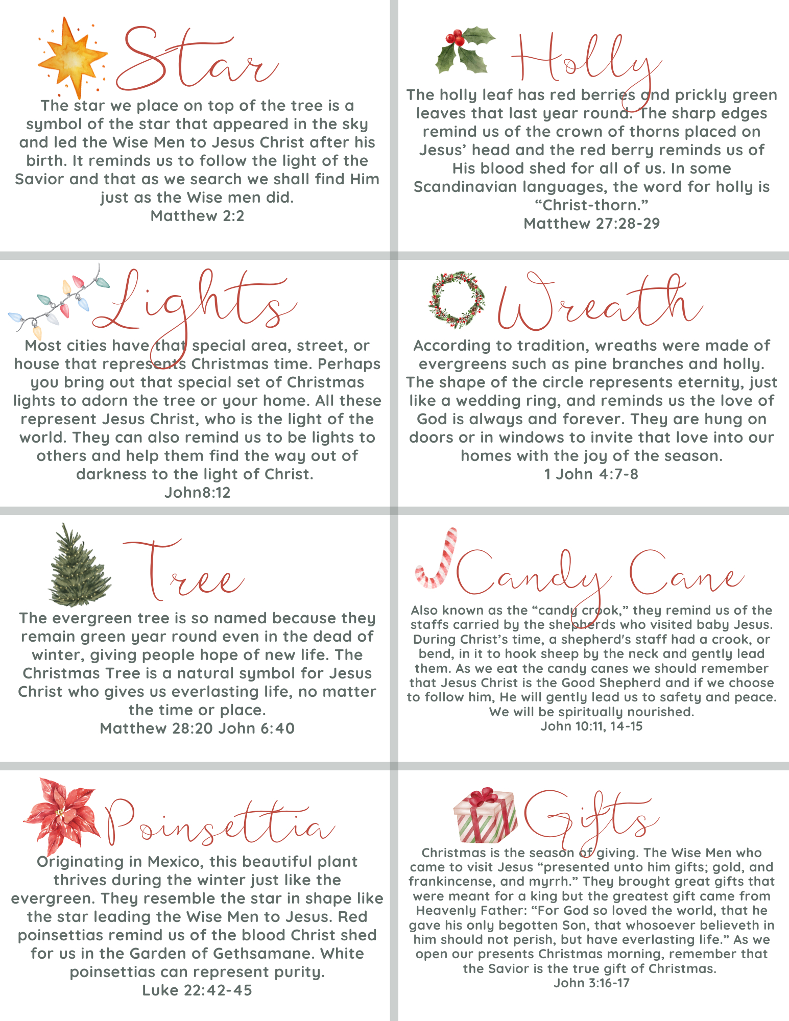 Christmas Symbols Free Printable — Festive Little Mama | Rudyko Taylor inside Printable 12 Symbols Of Christmas