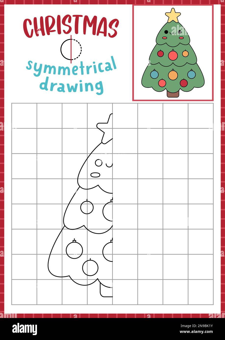 Christmas Symmetrical Drawing Worksheet. Complete Santa Claus pertaining to Christmas Symmetry Worksheets