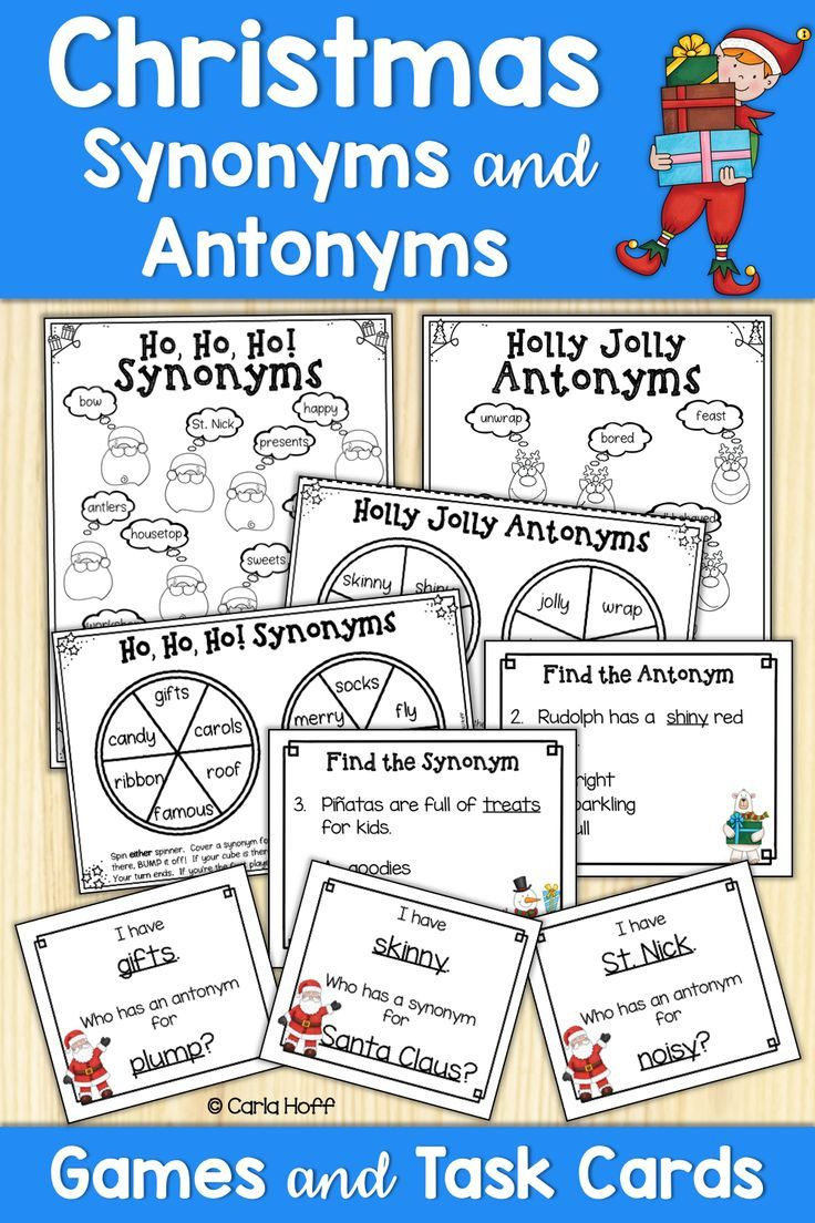 Christmas Synonyms & Antonyms Games Grades 3 & 4 - Partners inside Christmas Synonyms And Antonyms Worksheets