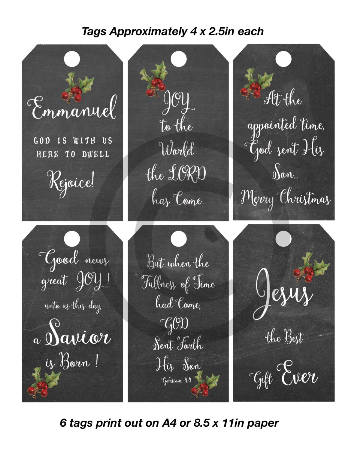 Christmas Tag Printable Christian Religious Tags. Chalkboard Bible within Christian Christmas Tags Printable