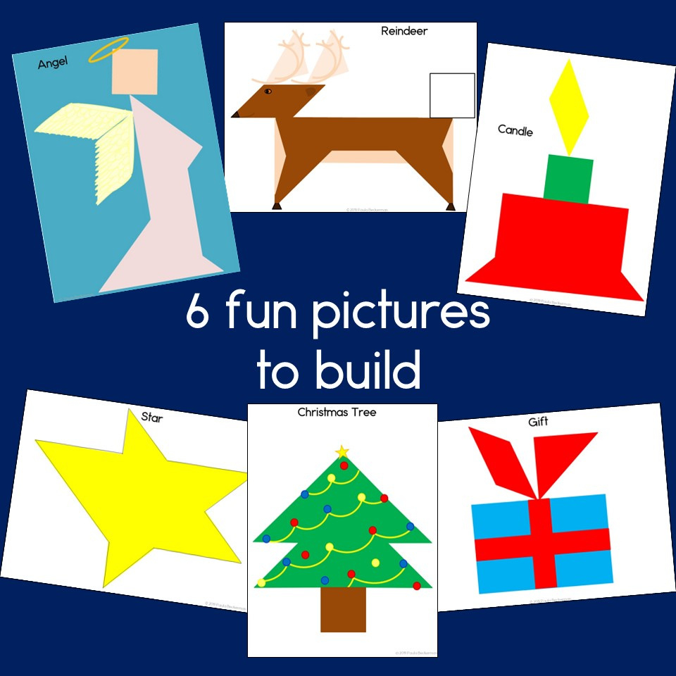 Christmas Tangram Puzzles Printable | 2D Shapes Math Center in Christmas Tangram Puzzles Printable