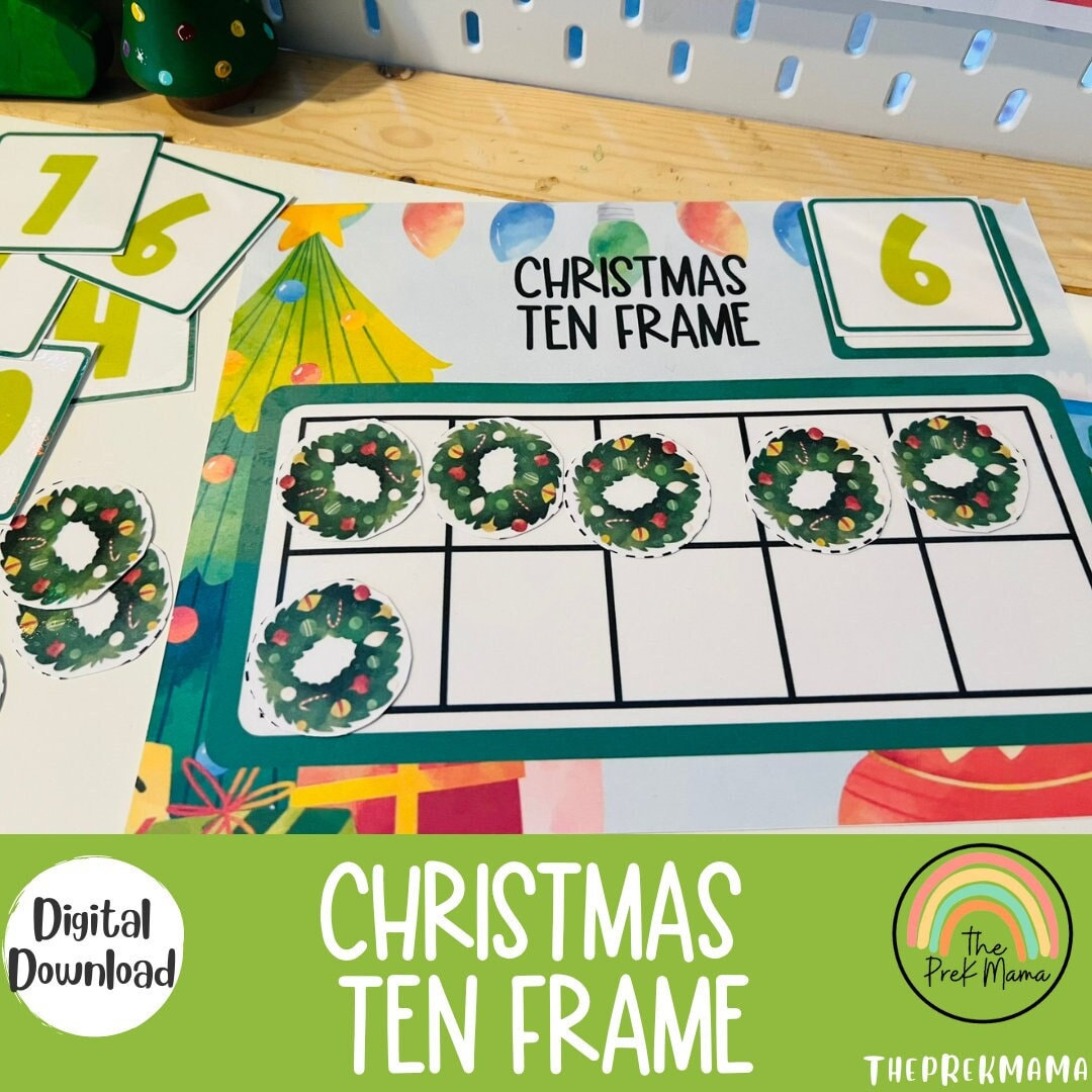 Christmas Ten Frame, Christmas Math, Christmas Preschool Printable within Christmas Ten Frame Printable
