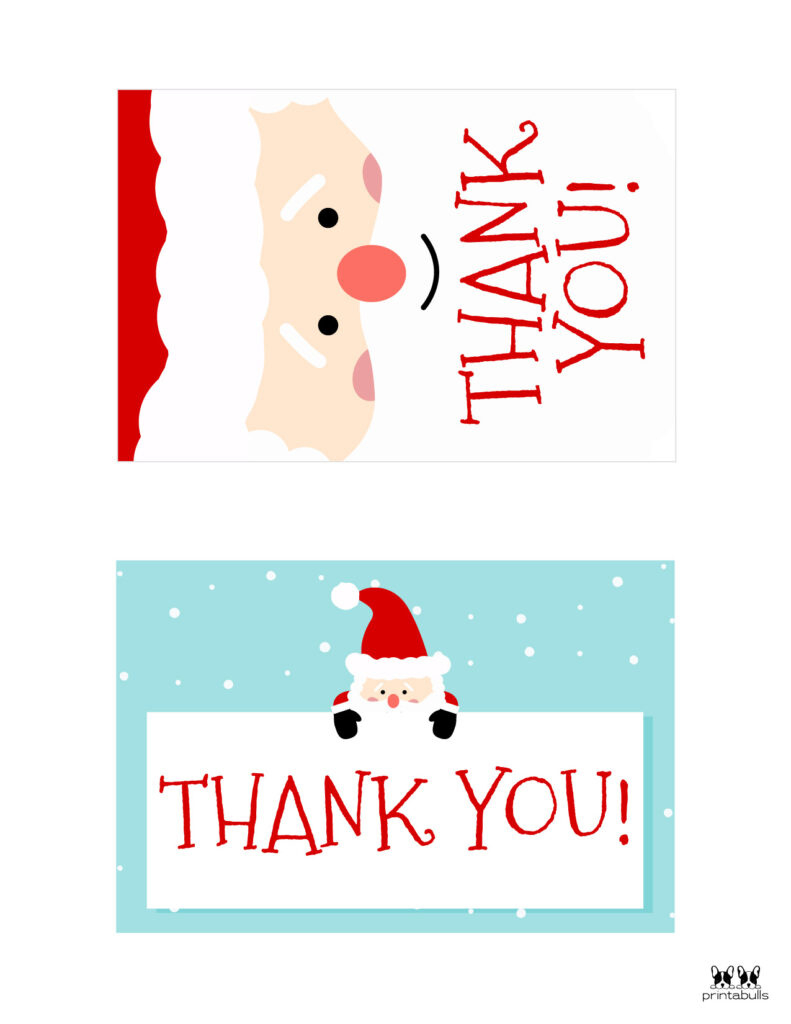 Christmas Thank You Cards - 25 Free Printable Cards | Printabulls pertaining to Santa Thank You Card Printable