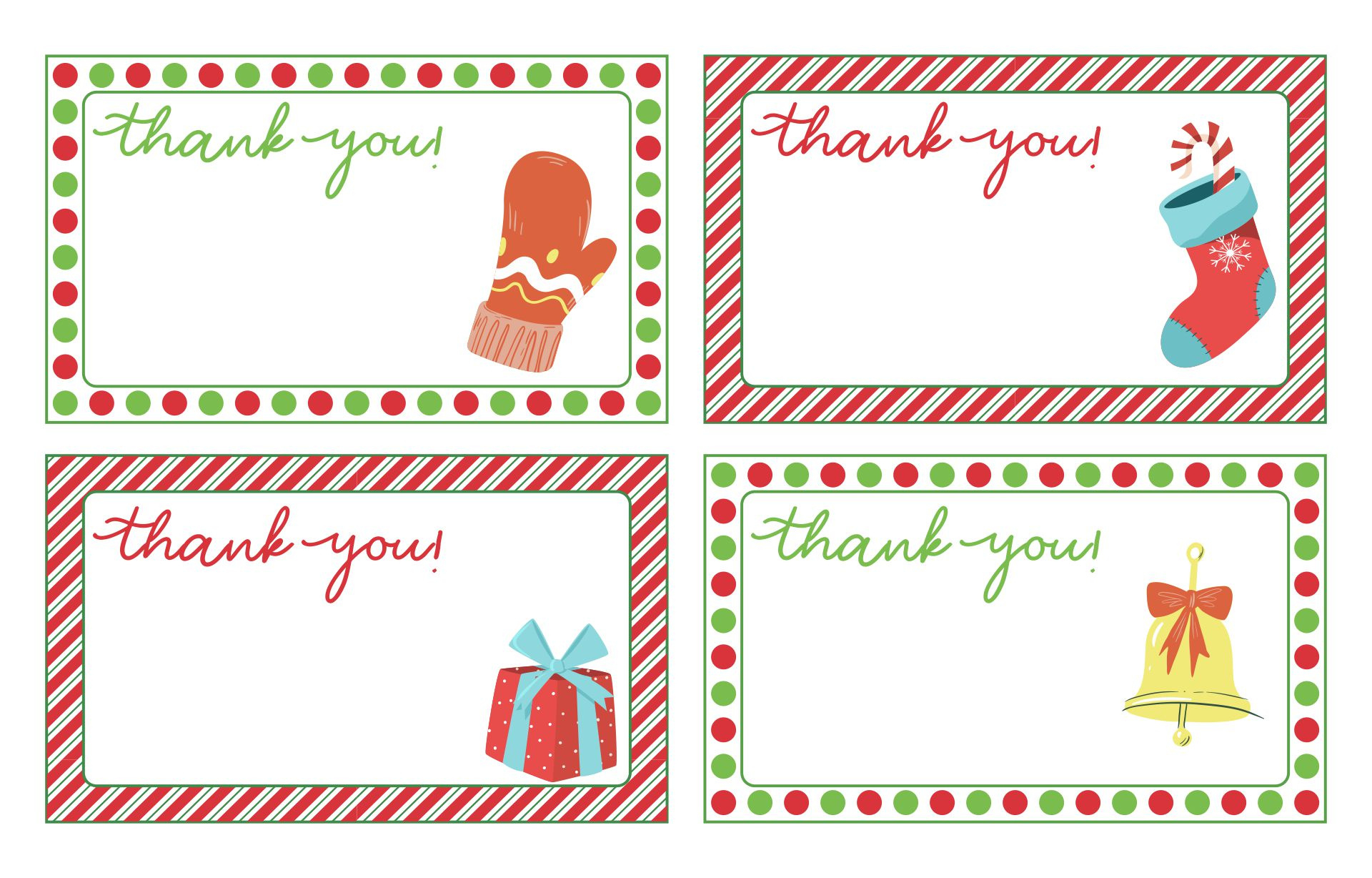 Christmas Thank You Notes Printable Free - Free Printable with Printable Christmas Thank You