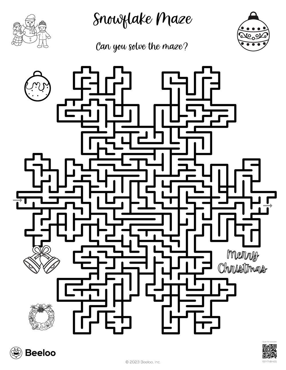 Christmas-Themed Mazes • Beeloo Printable Crafts And Activities in Christmas Maze Printable