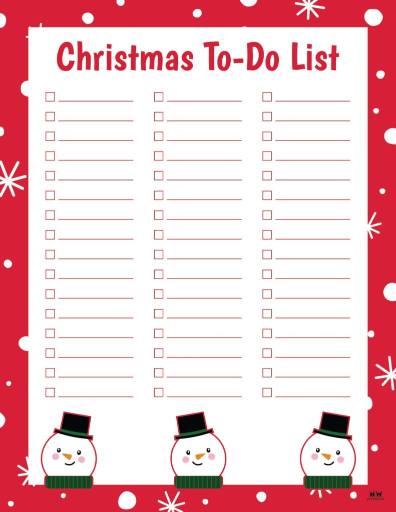 Christmas To Do Lists - 10 Free Lists | Printabulls regarding Printable Christmas To Do List