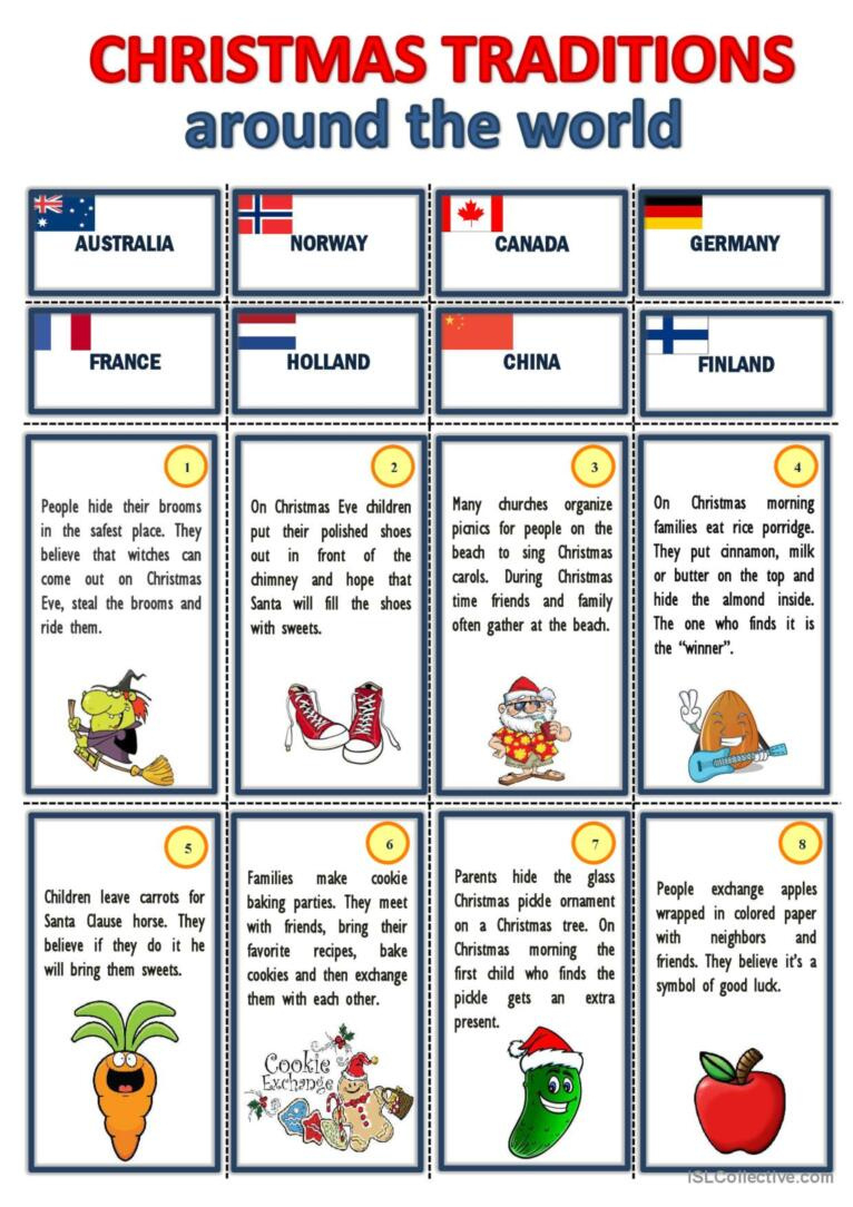 Christmas Traditions Around The Worl…: English Esl Worksheets Pdf pertaining to Christmas Around the World Worksheets