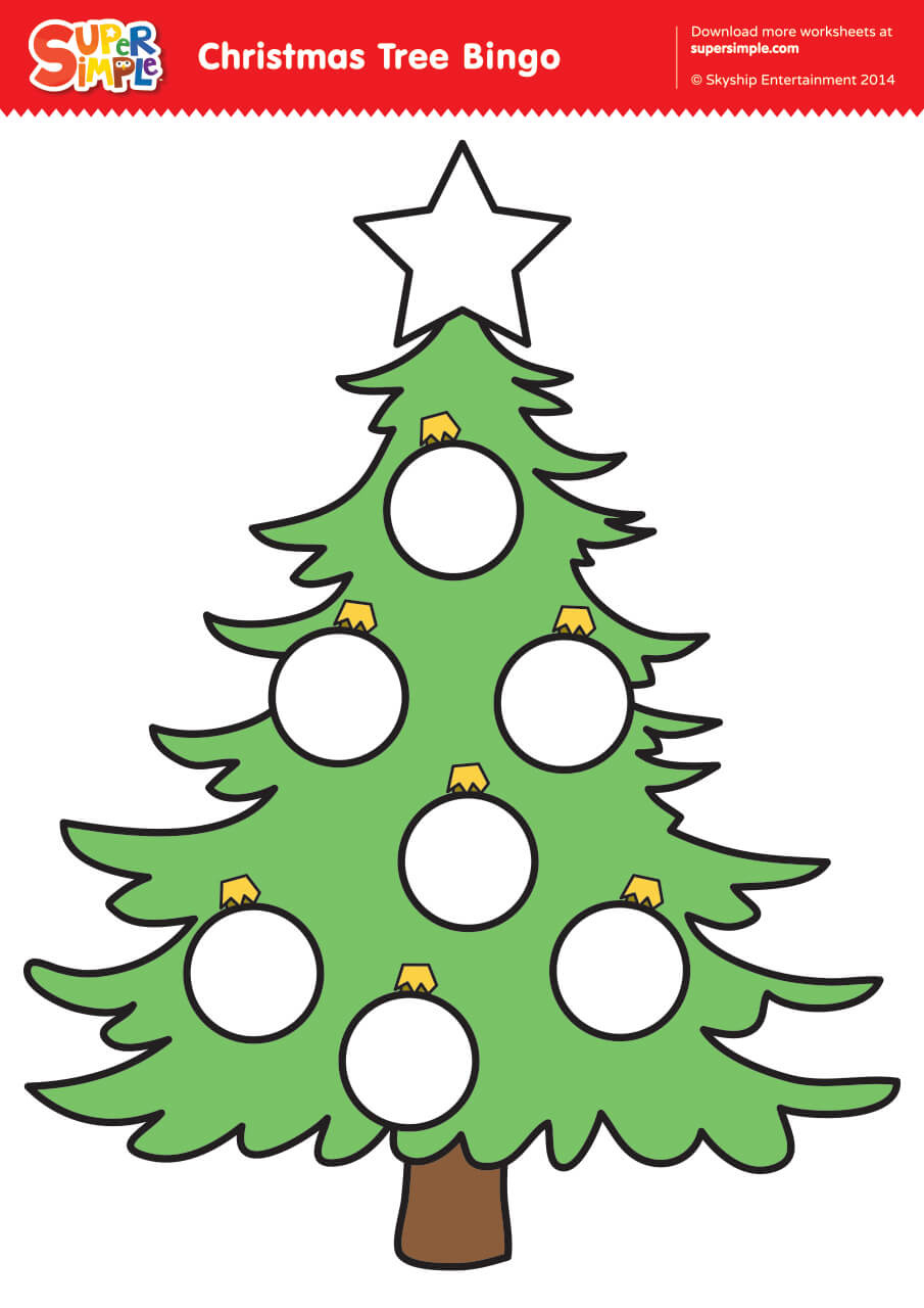 Christmas Tree Bingo - Super Simple with regard to Christmas Tree Printable