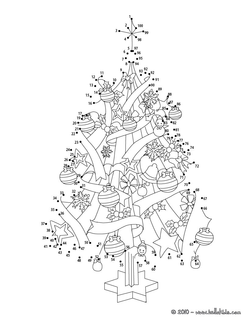 Christmas Tree Coloring Pages - Hellokids - Worksheets Library intended for Christmas Dot To Dot Printable Hard