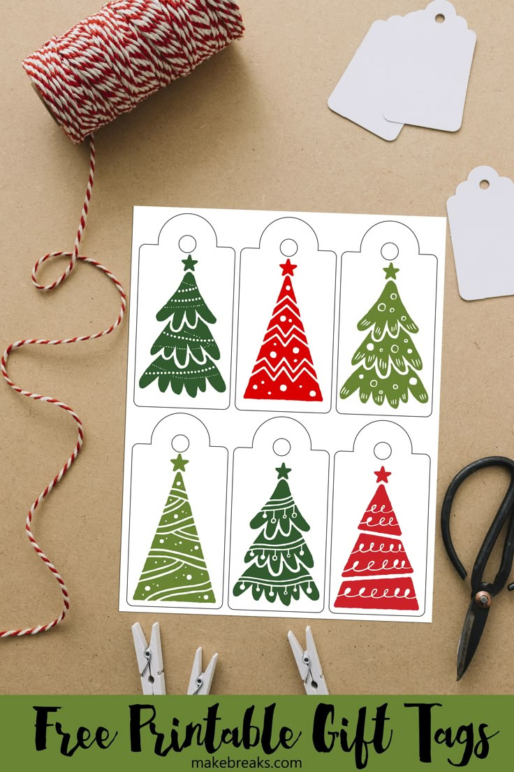 Christmas Tree Free Printable Gift Tags - Make Breaks throughout Christmas Ornament Tag Printable