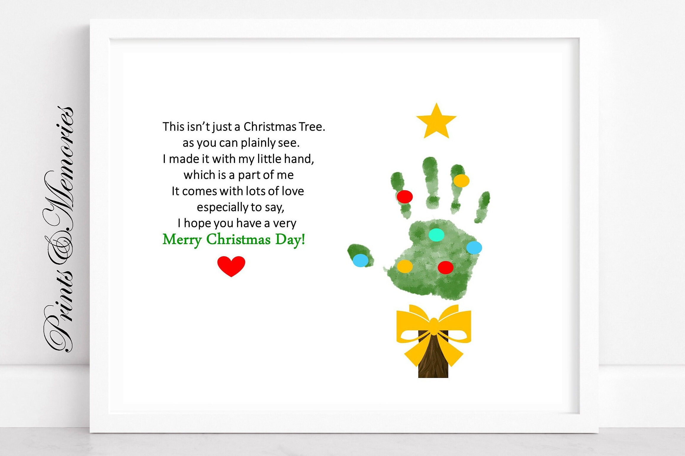 Christmas Tree Handprint Art: Diy Kid Craft (Digital Download) - Etsy within Christmas Tree Handprint Poem Printable