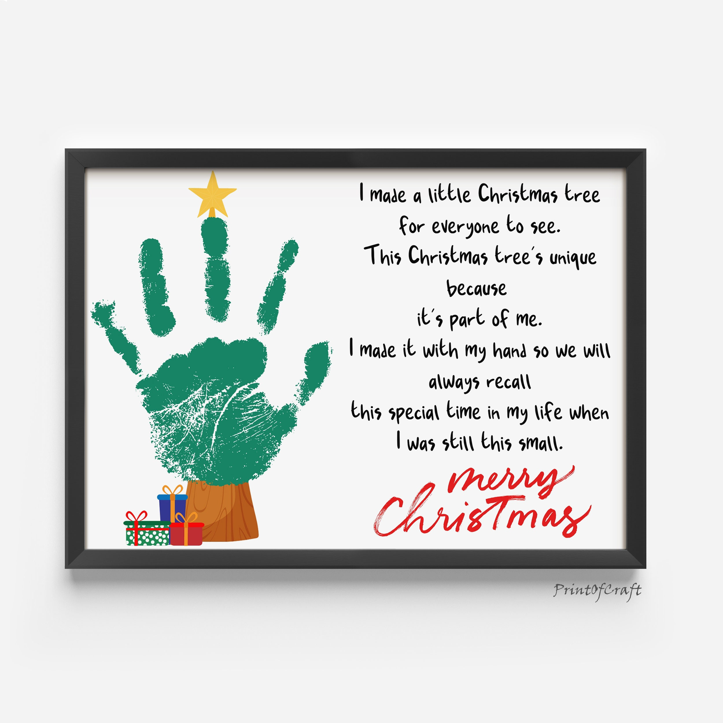 Christmas Tree Handprint Poem - Etsy Denmark pertaining to Printable Christmas Tree Handprint Poem