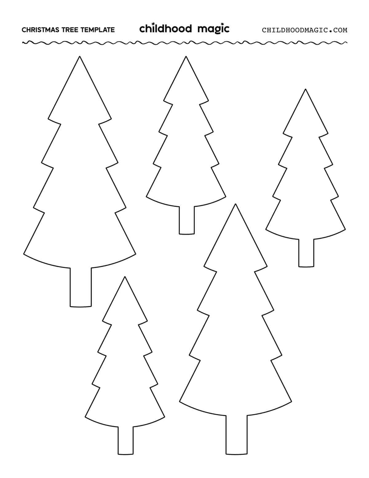 Christmas Tree Outline - Childhood Magic inside Blank Printable Christmas Tree