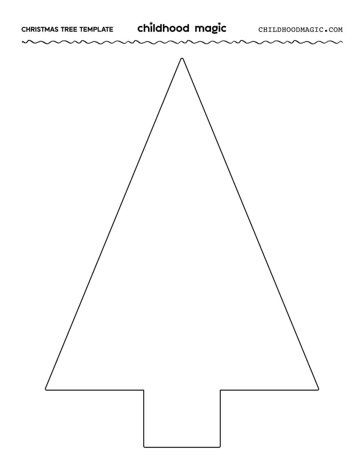 Christmas Tree Outline - Childhood Magic within Simple Christmas Tree Printable