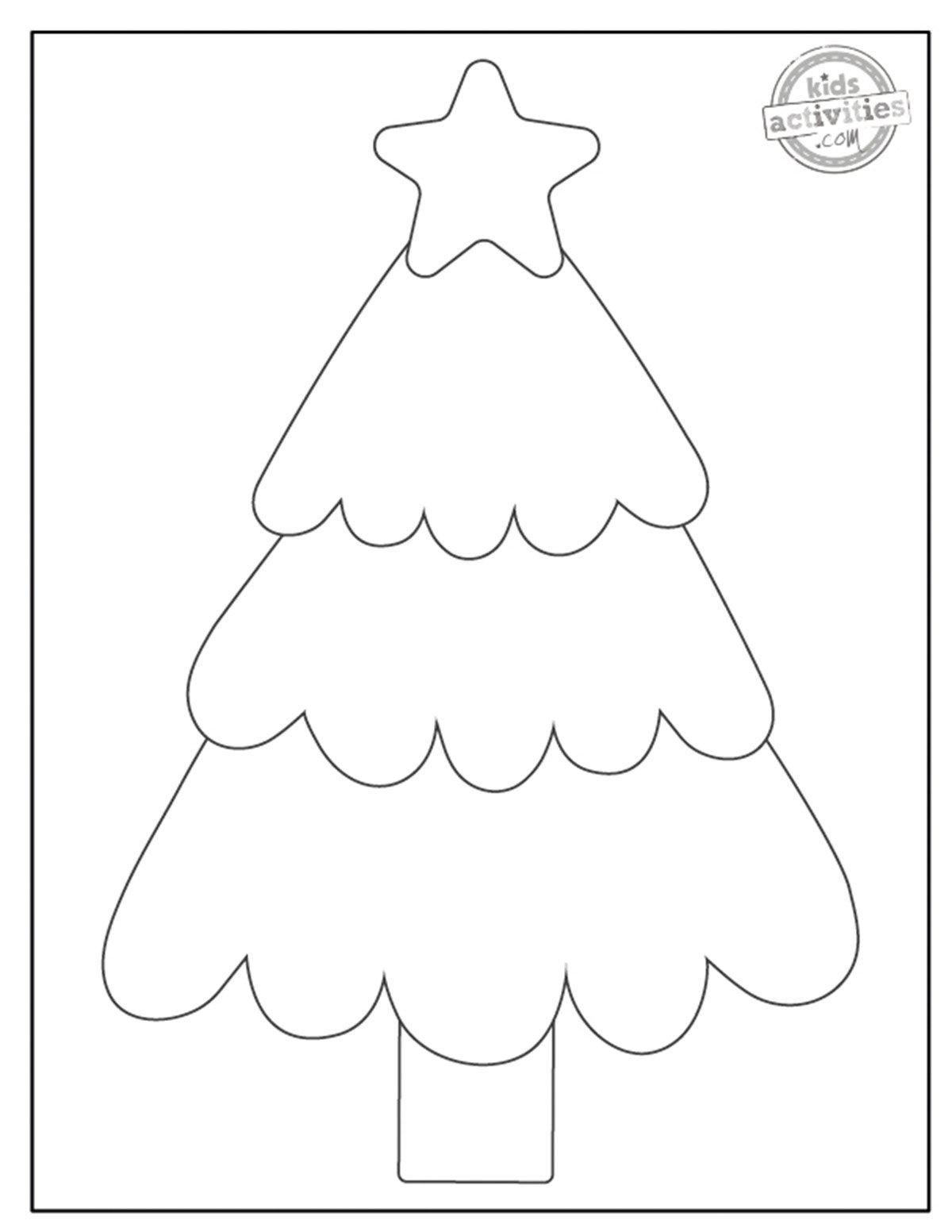Christmas Tree Outline For Fun Christmas Crafts | Kids Activities Blog within Black And White Christmas Tree Printable