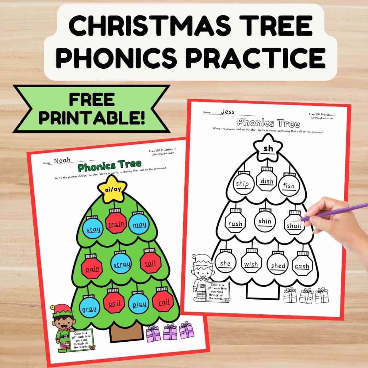 Christmas Tree Phonics Worksheet - Free Printable! - Literacy Learn intended for Kindergarten Christmas Phonics Worksheets