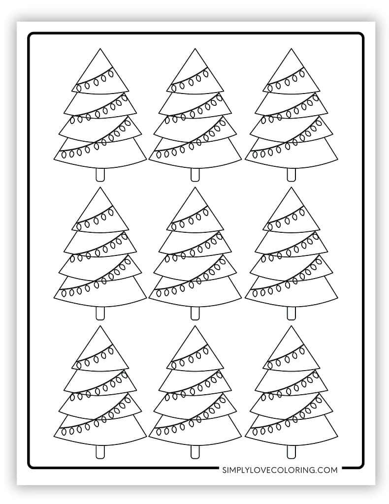 Christmas Tree Templates (Free Pdf Printables) - Simply Love Coloring throughout Printable Christmas Tree Lights