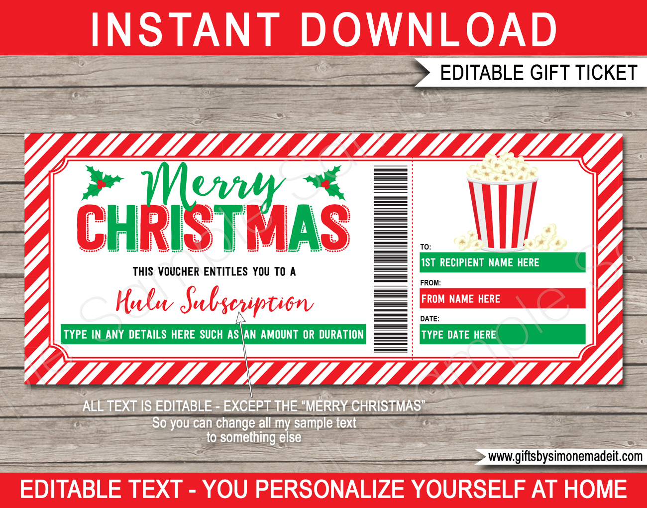 Christmas Tv Streaming Subscription Voucher | Netflix, Disney pertaining to Amazon Gift Card Printable At Home Christmas