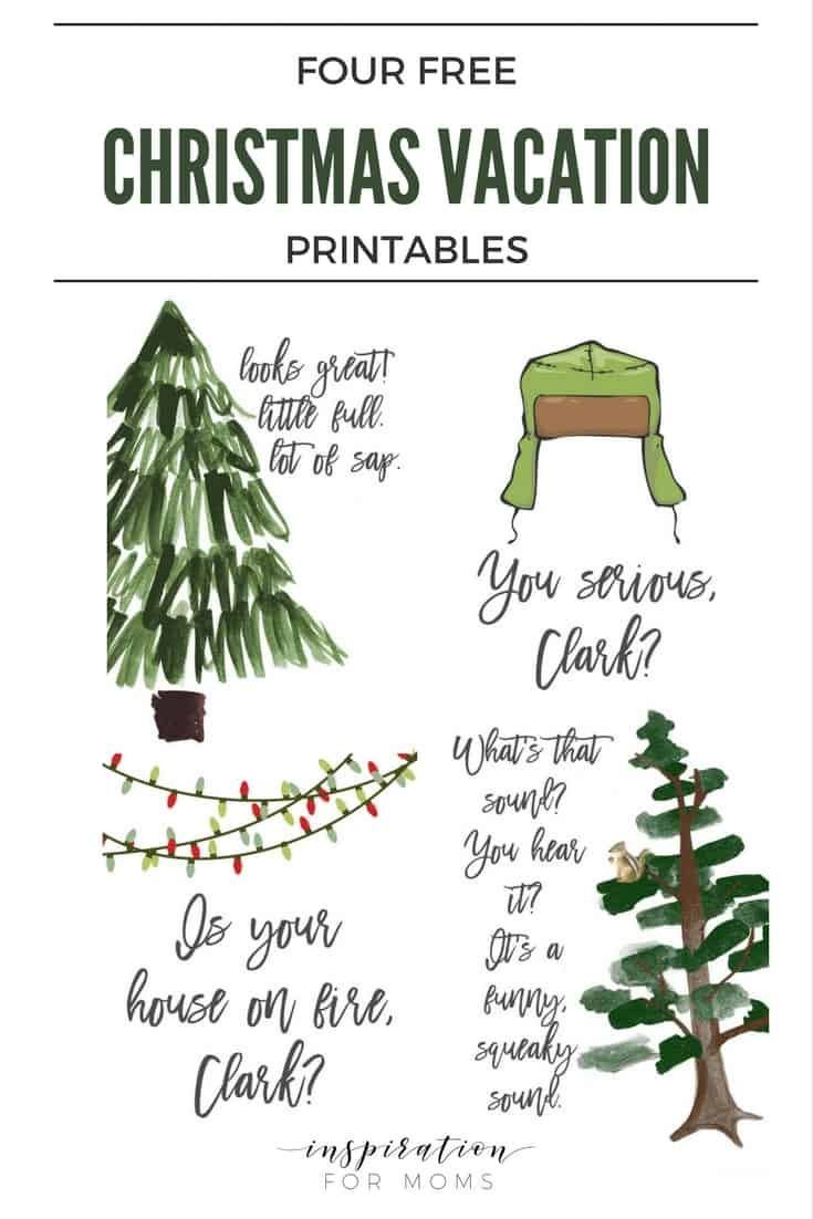 Christmas Vacation Printables - Set Of Four with Christmas Quote Printables