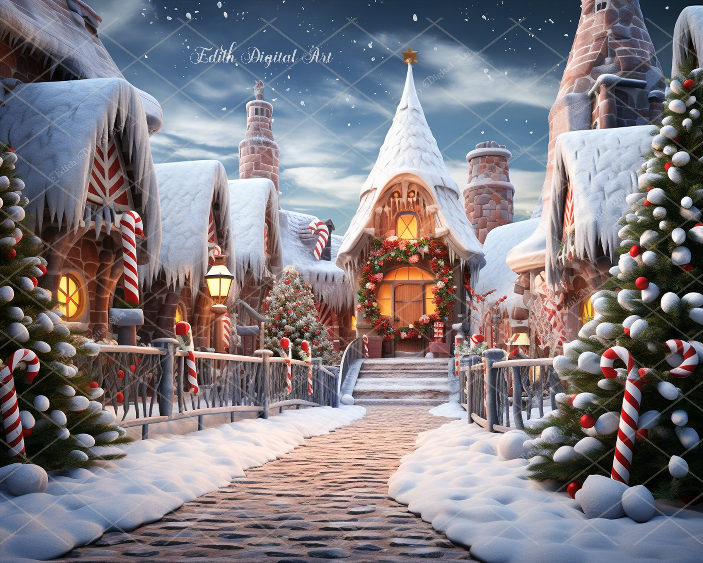 Christmas Village Background Photography, Christmas Digital inside Printable Christmas Village Backdrop