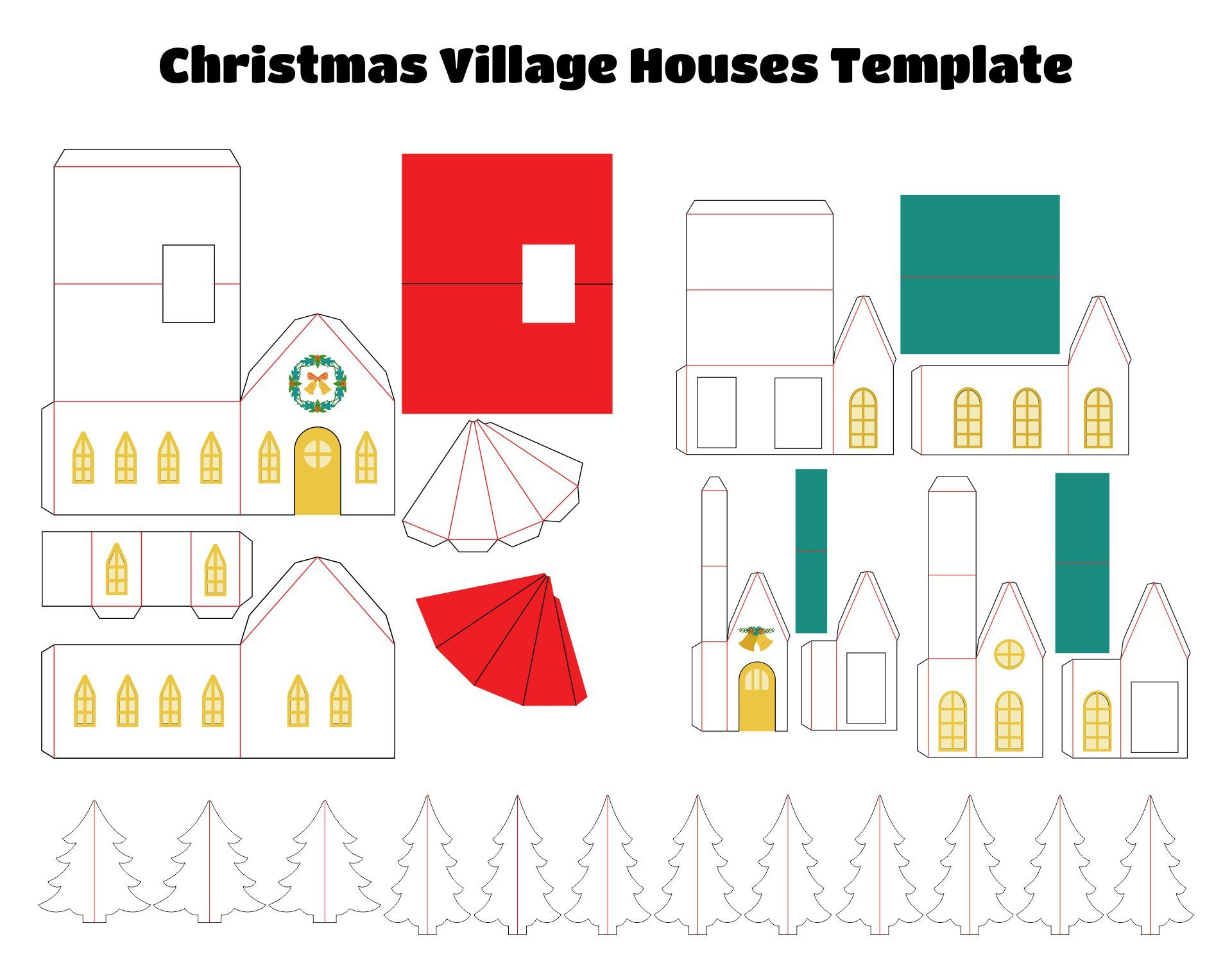 Christmas Village Houses - 11 Free Pdf Printables | Printablee throughout Free Printable Printable Christmas Village Template