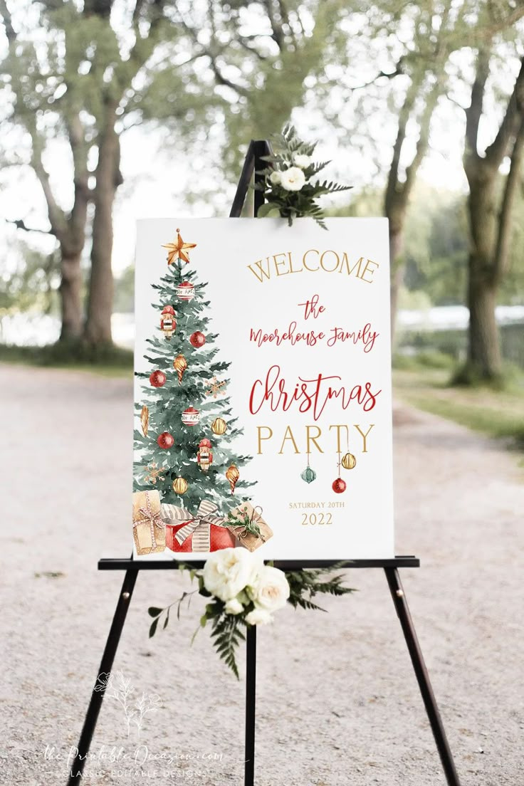 Christmas Welcome Sign, Welcome Poster, Printable Welcome Sign, 5 for Holiday Welcome Sign Printable