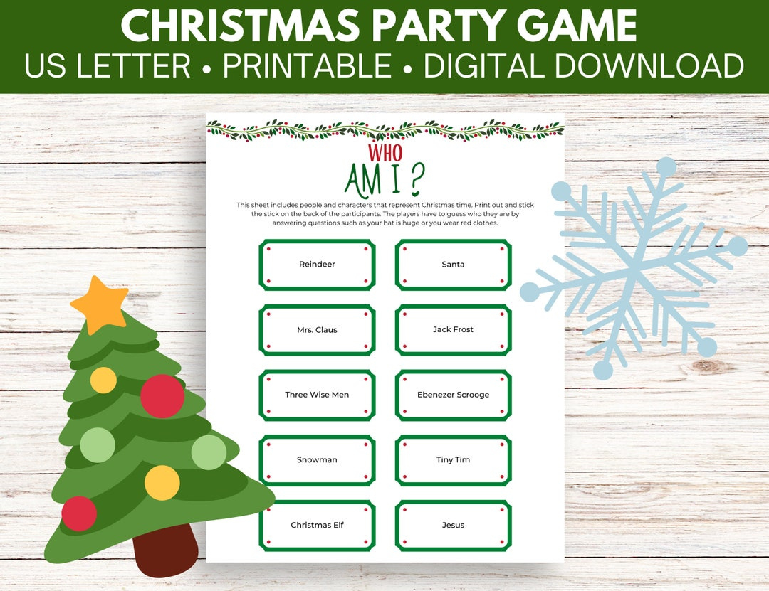 Christmas Who Am I? | Christmas Party Game Printable | Digital regarding Who Am I Christmas Game Printable