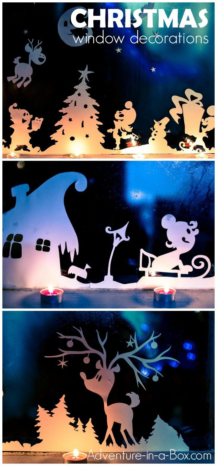Christmas Window Silhouettes in Printable Christmas Window Silhouette