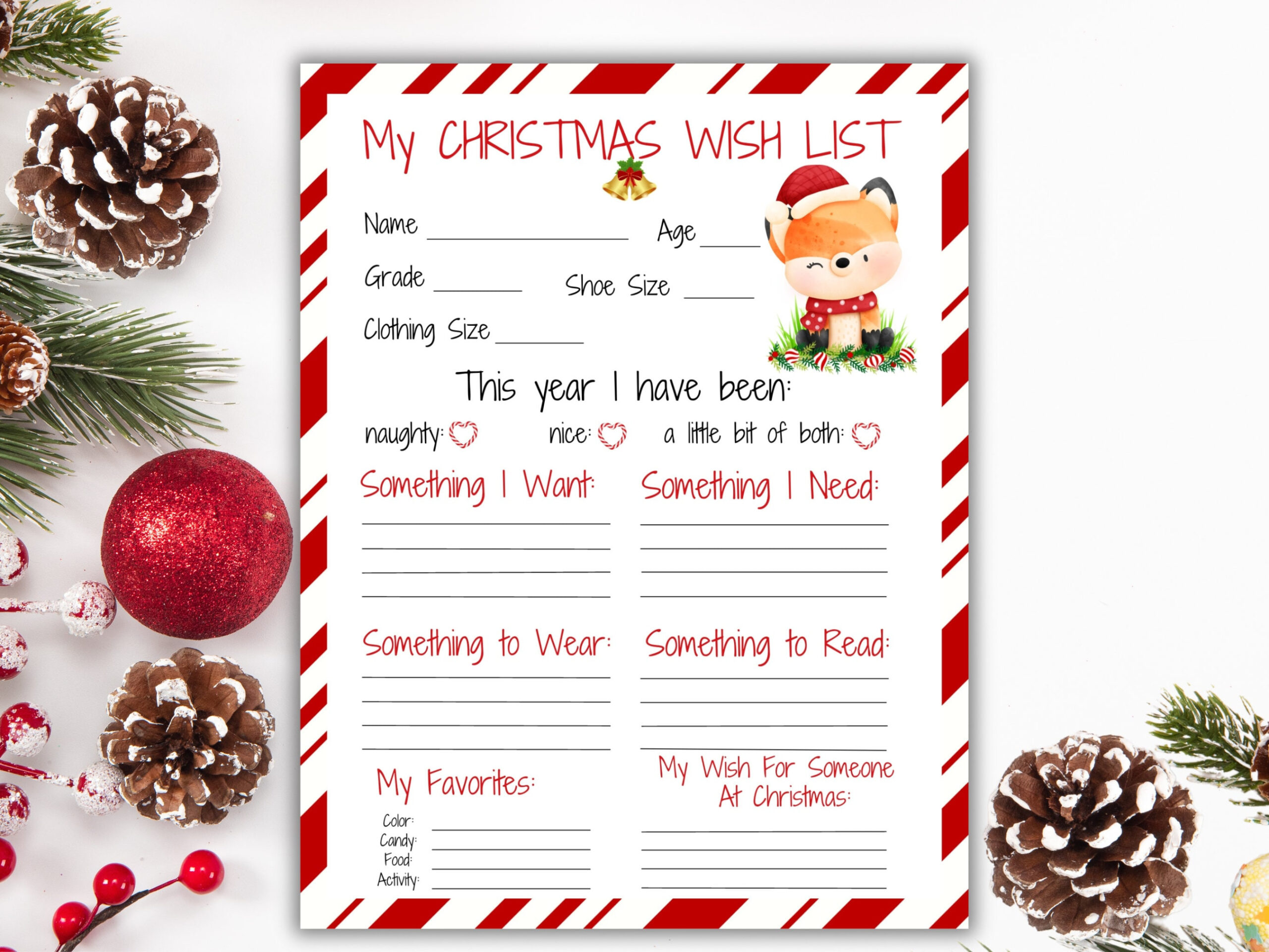 Christmas Wish List Printable, Letter To Santa Printable, Holiday with regard to Christmas Wish List Printable