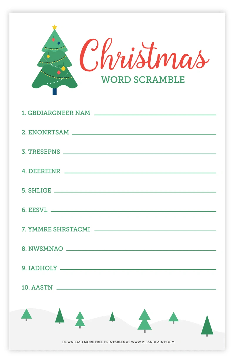 Christmas Word Scramble | Free Printable Christmas Activities intended for Christmas Word Scramble Worksheets