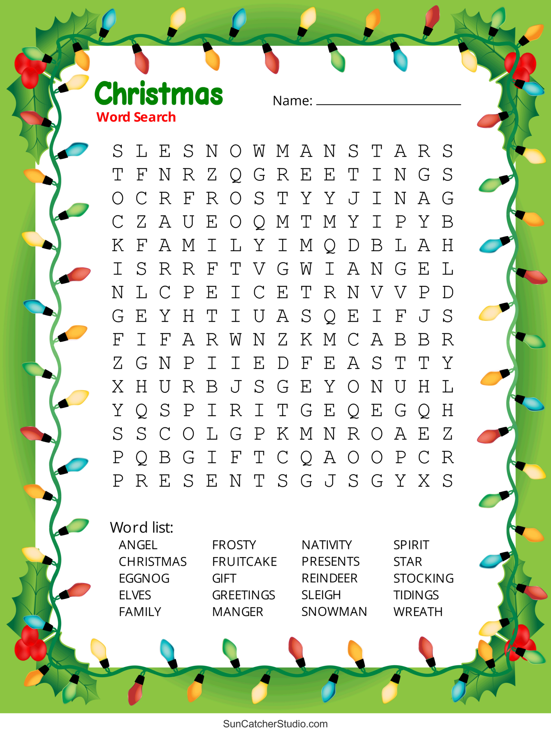 Christmas Word Search (Free Printable Pdf Puzzles) – Free intended for Holiday Word Search Printable Adult