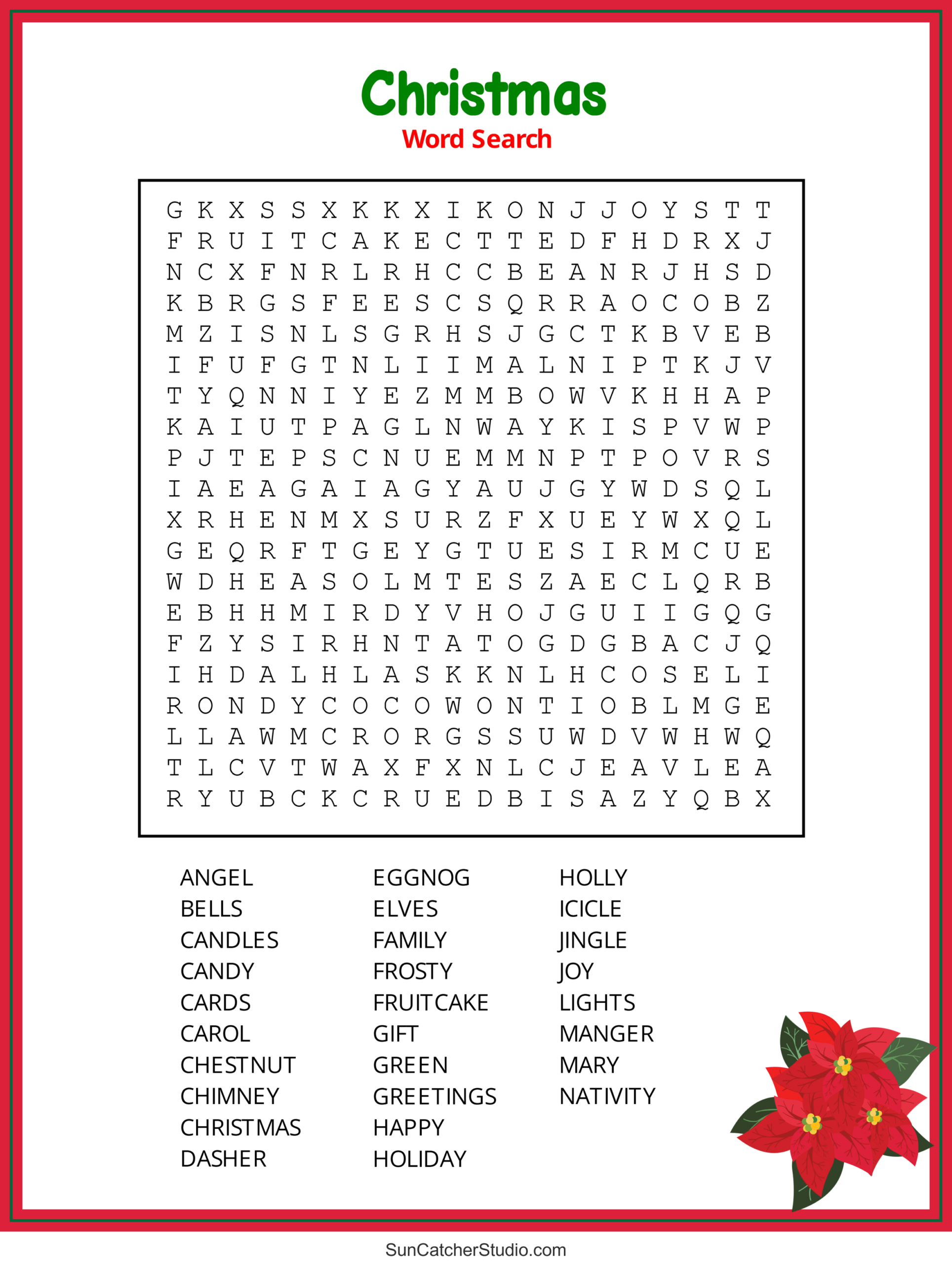 Christmas Word Search (Free Printable Pdf Puzzles) – Free throughout Hard Christmas Word Search Printable