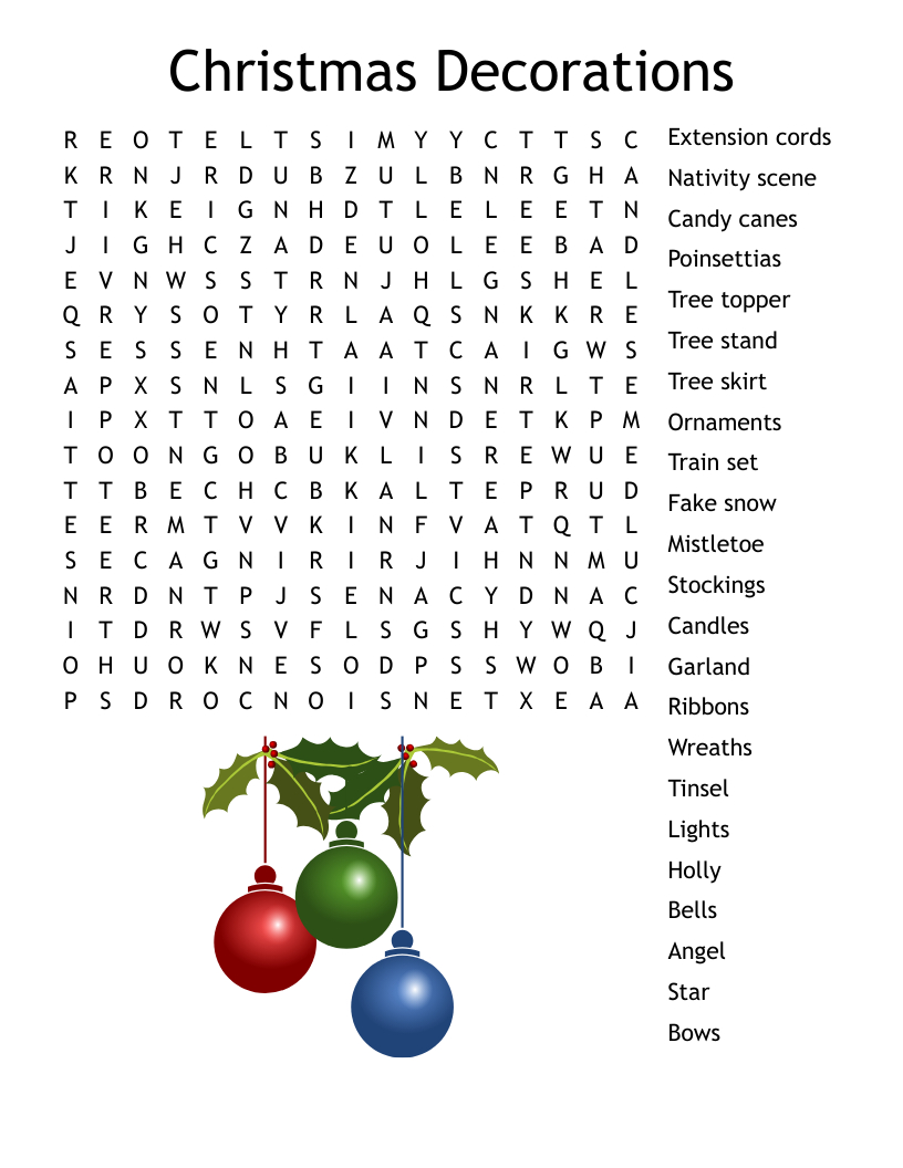 Christmas Word Search - Wordmint for Christmas Science Word Search