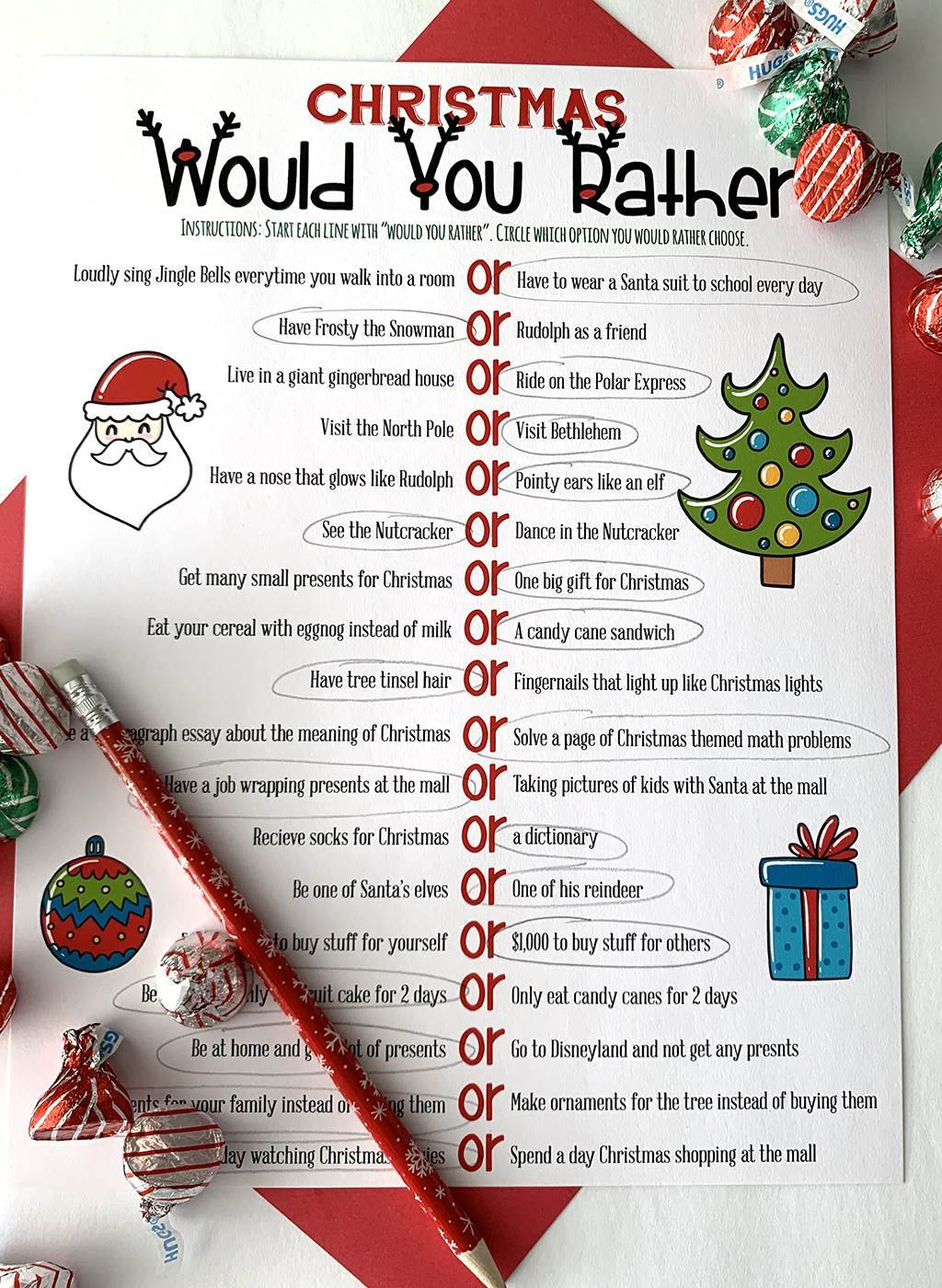 Christmas Would You Rather – Free Printable Game For Families pertaining to Would You Rather Christmas Printable
