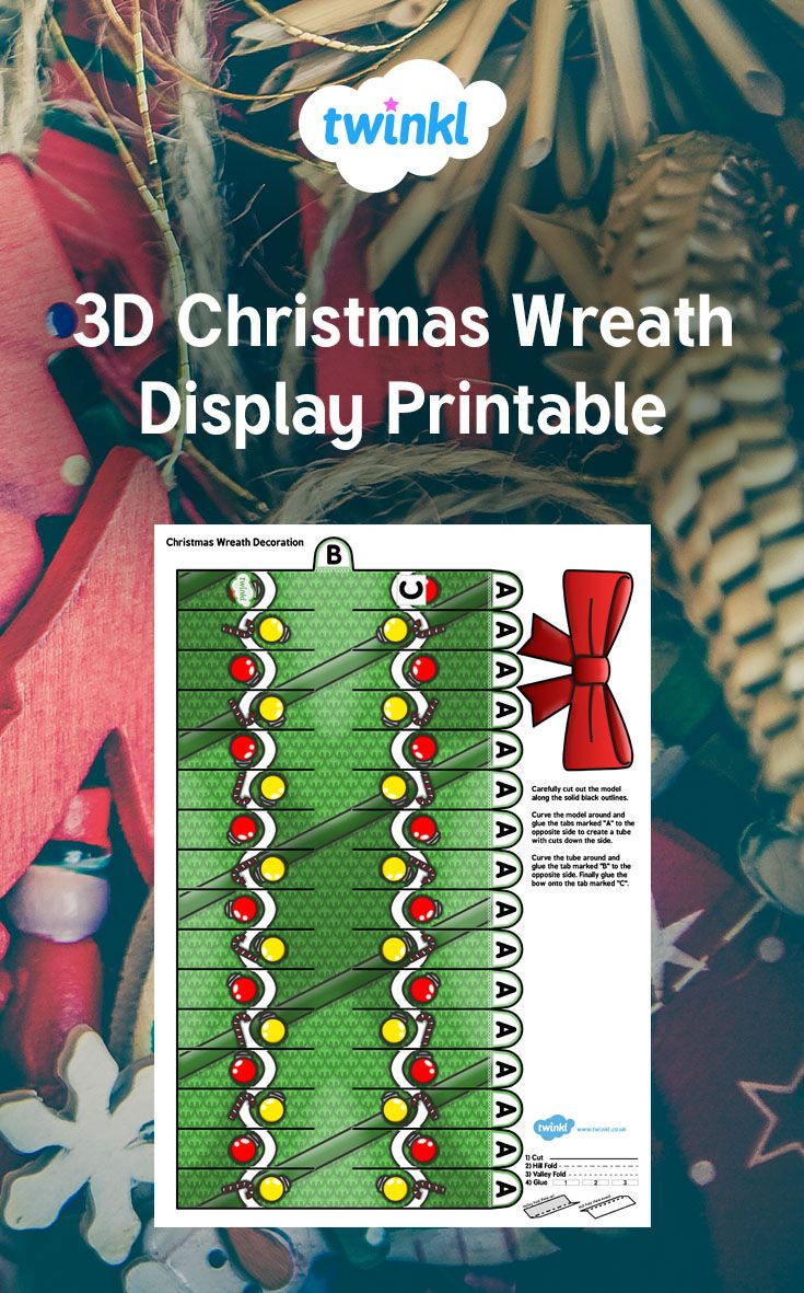 Christmas Wreath Printable For Kids | Twinkl with regard to 3D Christmas Wreath Display Printable